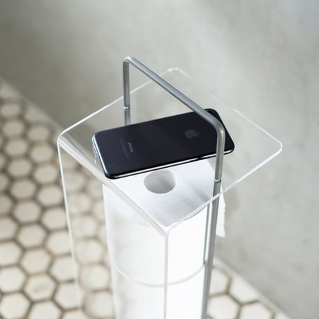 アクリルカバー付ワイヤー トイレットペーパースタンド WW-AC-WTPS●アクリルカバー付ワイヤー トイレットペーパースタンド●日東【取寄せ商品】