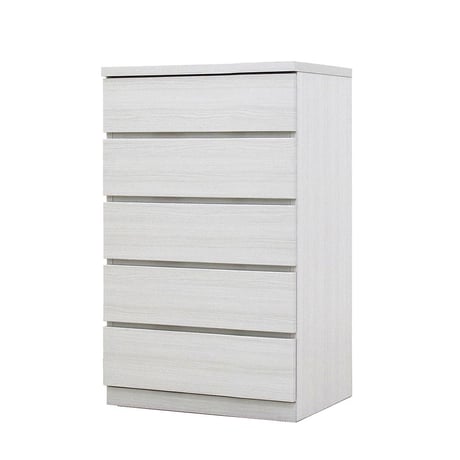 フィット 幅60 5段 チェスト 奥行44cm 家具 収納 ホワイト 6300074248●丸田木工【取寄せ商品】