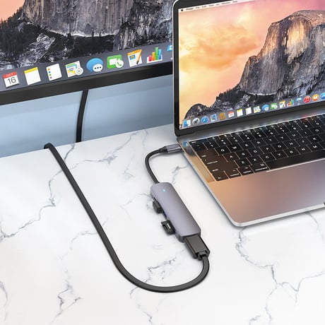 6in1 USB-C HUB(グレー) CRECOTE 増設 軽量 コンパクト HDMI