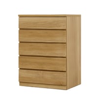 フィット 幅70 5段 チェスト 奥行55cm 家具 収納 オーク 6300074268●丸田木工【取寄せ商品】