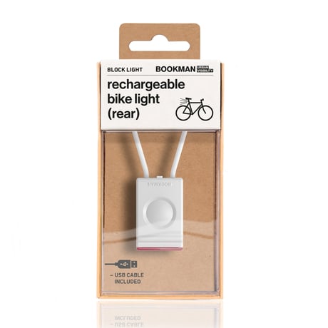 Ｂｌｏｃｋ　Ｌｉｇｈｔ　Ｒｅａｒ　自転車用ライトリア　Ｗｈｉｔｅ 414●Ｂｌｏｃｋ　Ｌｉｇｈｔ　Ｒｅａｒ　自転車用ライトリア　Ｗｈｉｔｅ●BOOKMAN【取寄せ商品】