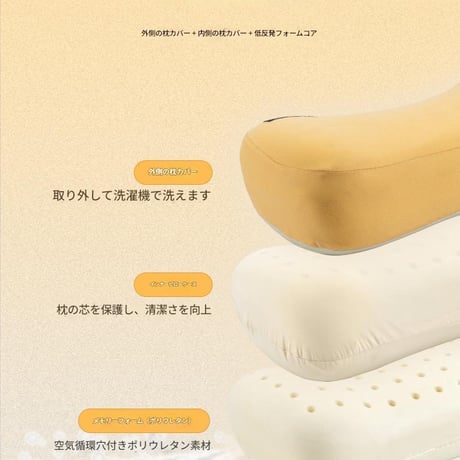 携帯用折り畳み枕(黄) HK24SS043 折りたたみ枕 アウトドア ピロー コンパクト 携帯枕 キャンプ 車中泊 登山 収納袋付き 快眠グッズ