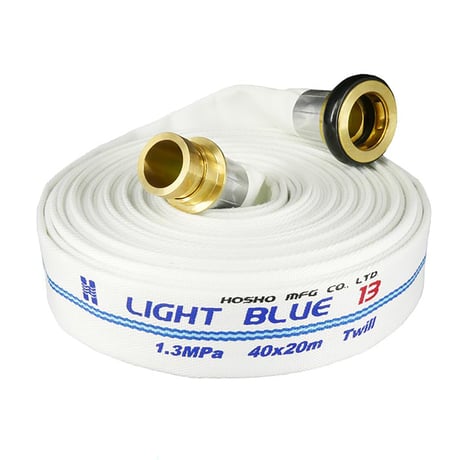 ライトブルーホース（散水用ホース）１．３ＭＰａ　４０Ａ×２０ｍ　黄銅製町野式金具 206205●ライトブルーホース（散水用ホース）１．３ＭＰａ　４０Ａ×２０ｍ　黄銅製町野式金具【取寄せ商品】