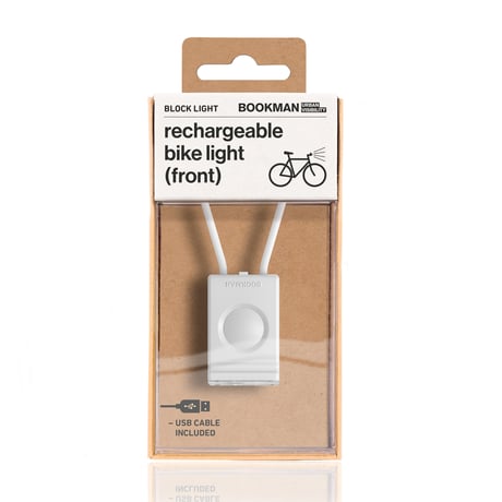 Ｂｌｏｃｋ　Ｌｉｇｈｔ　Ｆｒｏｎｔ　自転車用ライトフロント　Ｗｈｉｔｅ 412●Ｂｌｏｃｋ　Ｌｉｇｈｔ　Ｆｒｏｎｔ　自転車用ライトフロント　Ｗｈｉｔｅ●BOOKMAN【取寄せ商品】
