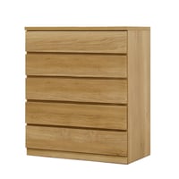 フィット 幅80 5段 チェスト 奥行44cm 家具 収納 オーク 6300074256●丸田木工【取寄せ商品】