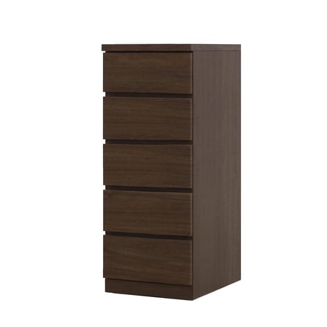 フィット 幅40 5段 チェスト 奥行55cm 家具 収納 ウォールナット 6300074258●丸田木工【取寄せ商品】