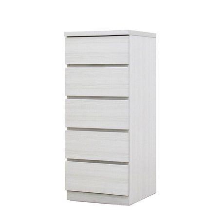 フィット 幅40 5段 チェスト 奥行44cm 家具 収納 ホワイト 6300074242●丸田木工【取寄せ商品】