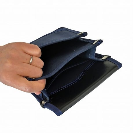 腰袋　内側ポケット付帆布／小型 　ＹＫⅡ－０２ YKⅡ-02 紺●金井産業【取寄せ商品】