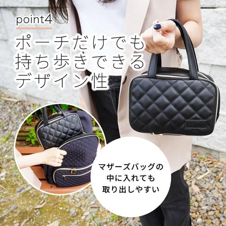 Colulu(コルル) おむつポーチ おしりふきケース一体型 ブラック Colulu0169●Colulu(コルル) おむつポーチ おしりふきケース一体型 ブラック●orivance【取寄せ商品】