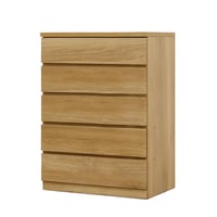 フィット 幅70 5段 チェスト 奥行44cm 家具 収納 オーク 6300074253●丸田木工【取寄せ商品】