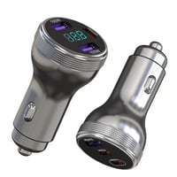 ｼｶﾞｰｿｹｯﾄ USB-Cｶｰﾁｬｰｼﾞｬｰ ﾀﾞｰｸｸﾞﾚｰ 100W+100W+36Ｗ カーチャージャー シガーソケット USB-C 高速充電 小型 車載充電器 12V 24V コンパクト