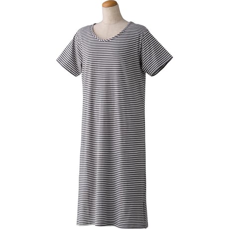 天竺ニットワンピース チャコール Ｍ～Ｌ W0180061911●ディーエーピー【取寄せ商品】