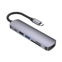 6in1 USB-C HUB(グレー) CRECOTE 増設 軽量 コンパクト HDMI