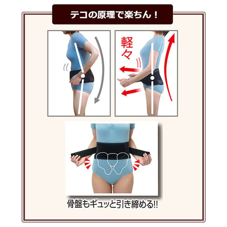腰をグイッと滑らくパワーベルト　腰痛　背筋骨盤補正サポーター　男女兼用●サポーター●腰痛●楽●軽い●メッシュ●日本製●固定●ずれない●通気性●丸腰●骨盤●骨盤補正●骨盤矯正●健康グッズ【取寄せ商品】