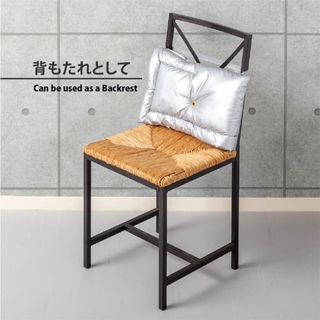 日本防炎協会認定　アルミ防災クッション　シルバー　Ｍサイズ　28×42cm 31-6003●日本防炎協会認定　アルミ防災クッション　シルバー　Ｍサイズ　28×42cm●ガマカ工業【取寄せ商品】