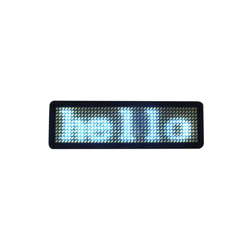 LEDネームバッジ】オリジナル文字が表示できる、USB充電、店舗