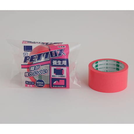 ＰＥＴクロス養生用　＃４１８　桃色　３０巻／ケース 6300065048●オカモト化成【取寄せ商品】