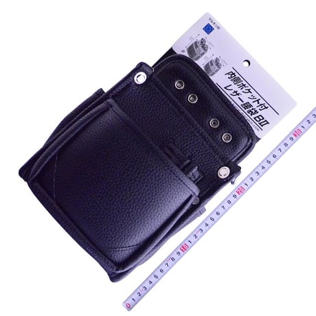 内側ポケット付レザー腰袋　ＢⅡ　黒 BⅡ 黒●金井産業【取寄せ商品】