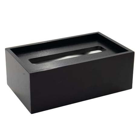 AB021B【代引不可・佐川急便】竹製 ティッシュBOX ブラック