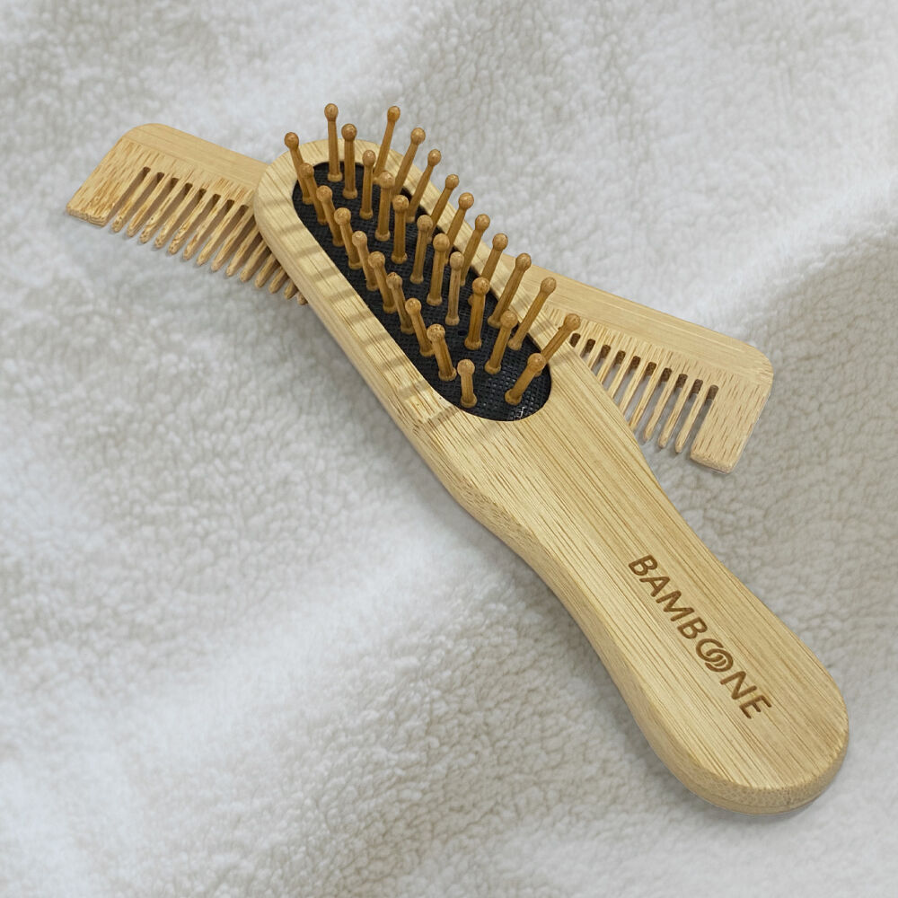 A182【ミニ便】竹ヘアブラシ・黒10本〜20本セット | 手から手