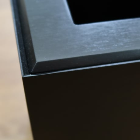AB001B【代引不可・佐川急便】竹製 蓋つきDUSTBOX(正方形)ブラック