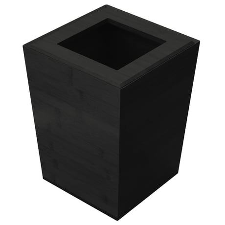 AB001B【代引不可・佐川急便】竹製 蓋つきDUSTBOX(正方形)ブラック