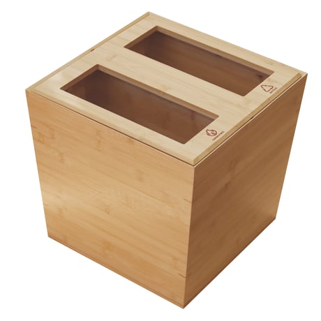 AB011【代引不可・佐川急便】竹製 蓋つきDUSTBOX(リサイクル)ナチュラル