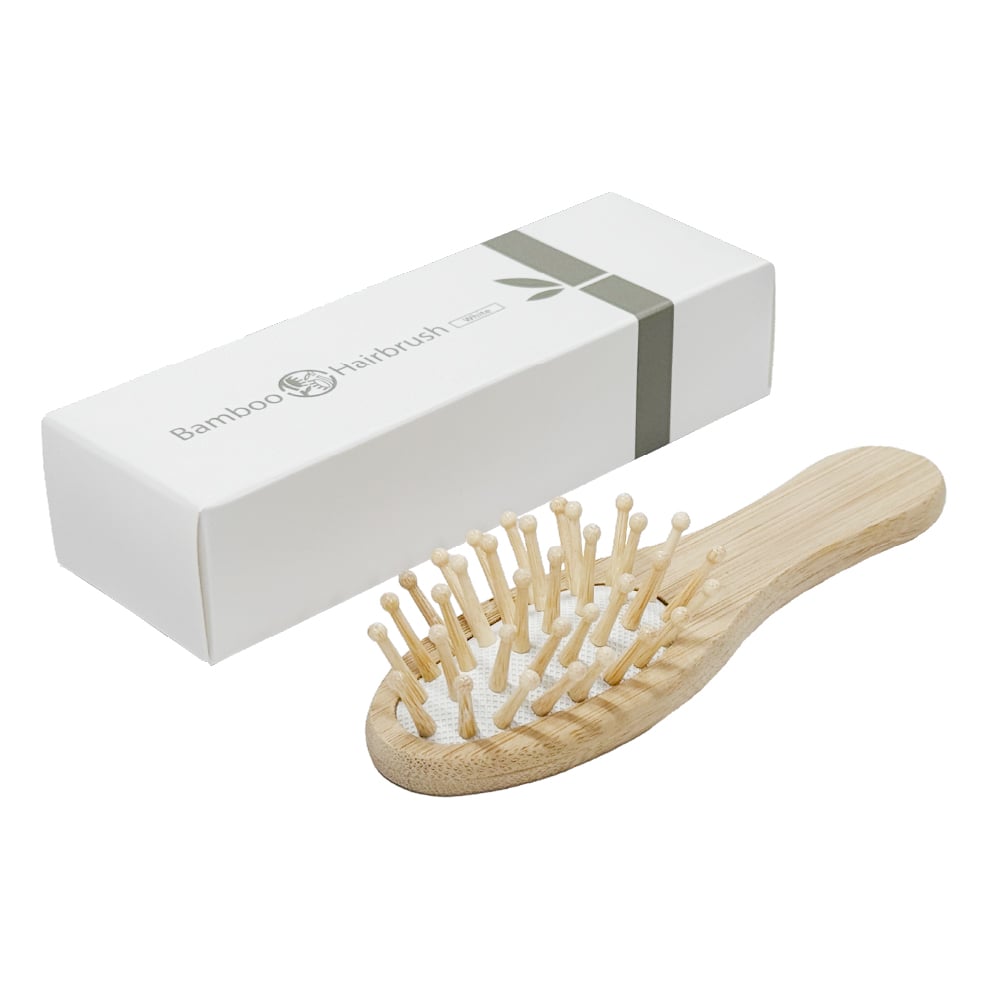 木製ヘアブラシ A183 【法人向け】竹ヘアブラシ(白) 300本入り（1ケース) | 手から手