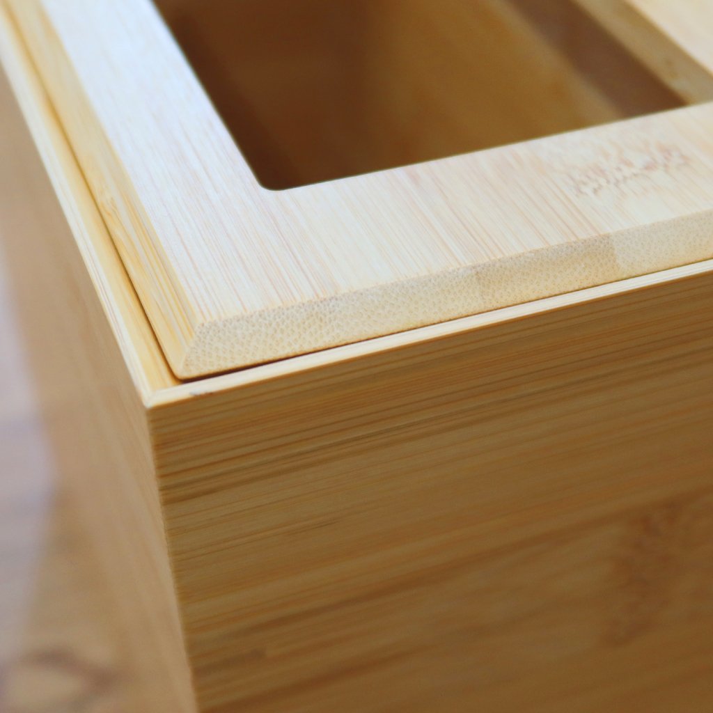 AB002【代引不可・佐川急便】竹製 蓋つきDUSTBOX(長方形)ナチュラル