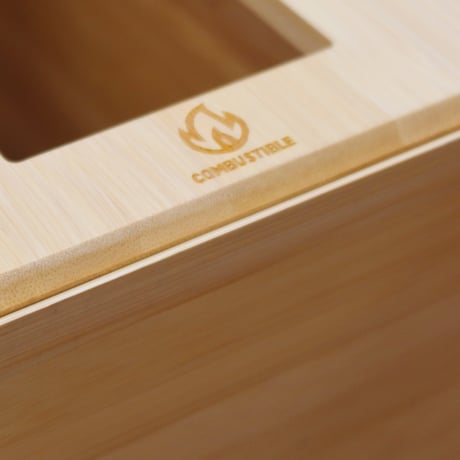 AB011【代引不可・佐川急便】竹製 蓋つきDUSTBOX(リサイクル)ナチュラル