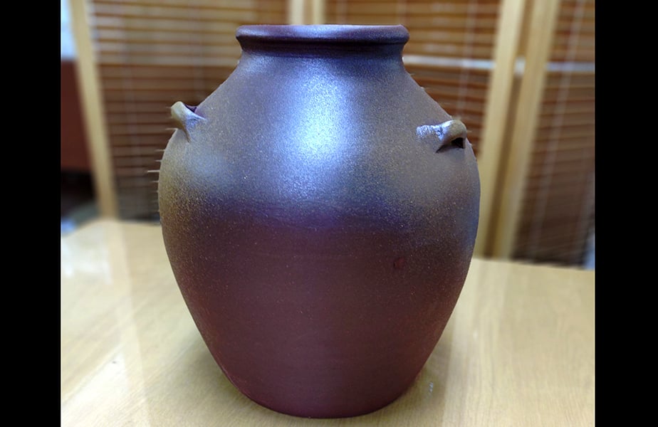 B級品（漏れ）絶品3升灰釉（かいゆう）／オブジェ用、展示用、傘立て