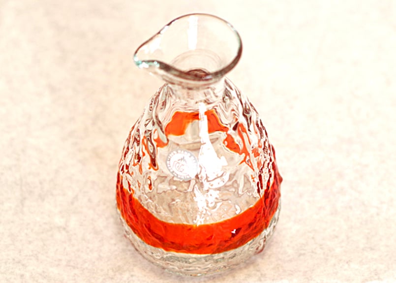 正規品＞琉球ガラスの徳利単品（オレンジ色）！日本酒、泡盛、焼酎に