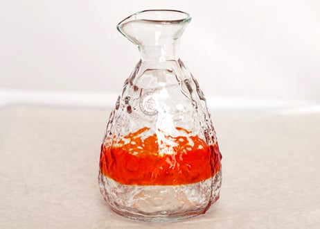 ＜正規品＞琉球ガラスの徳利単品（オレンジ色）！日本酒、泡盛、焼酎に合う4色用意（オレンジ、青色、水色、緑色）