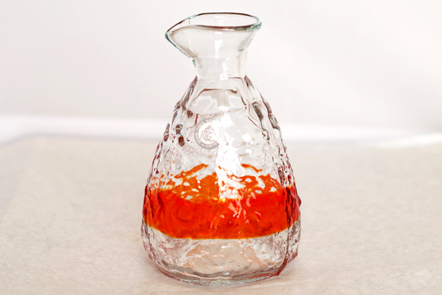 正規品＞琉球ガラスの徳利単品（オレンジ色）！日本酒、泡盛、焼酎に