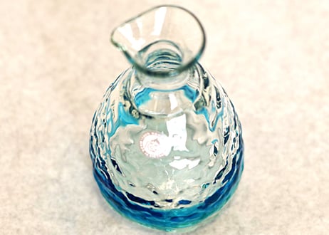 ＜正規品＞琉球ガラスの徳利単品（水色）！日本酒、泡盛、焼酎に合う4色用意（オレンジ、青色、水色、緑色）