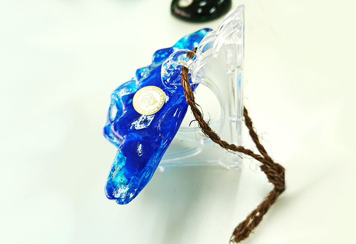 正規品>限定品。縁起の良い琉球ガラス製シーサー(水色)単品 正規品>限定品。縁起の良い琉球ガラス製シーサー(水色)単品