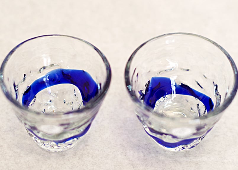 正規品＞琉球ガラスおちょこ2個と徳利1個セット！沖縄マリンブルーの