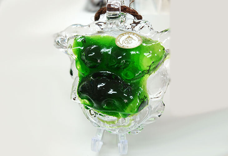 『貴重』シーサー琉球ガラス版（琥珀色） 送料無料》琉球シーサー（全4色）｜沖縄好きがあつまる店「Blue