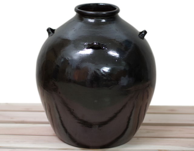 漏れなし塾生用（止水テスト済み）名品黒壺5升耳付甕カメ≪付属品