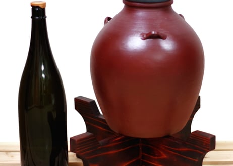 漏れなし塾生用（止水テスト済み）≪蓋つき、付属品なし≫耳壺3升甕カメ（縄なし）沖縄の土で作る本場泡盛古酒（お好きなお酒を熟成）