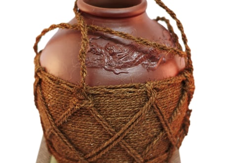 沖縄　泡盛　縄巻　龍　壺　陶器 漏れなし塾生用（止水テスト済み）≪蓋なし、付属品なし≫繩巻龍盛壺3