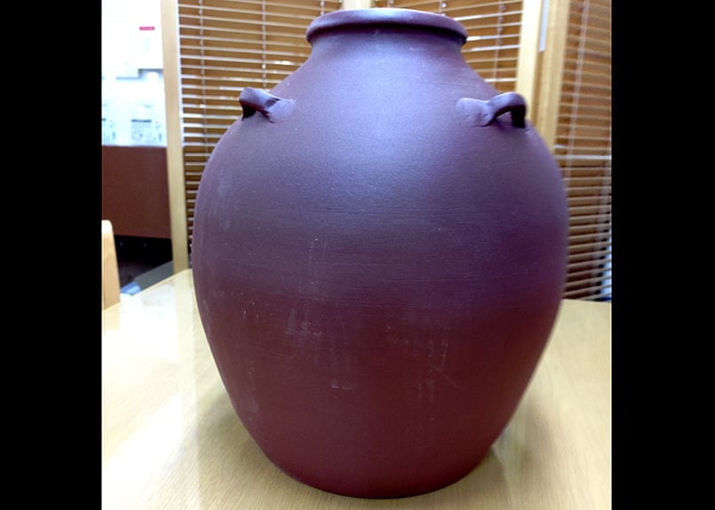 古常滑　三耳壺　胡麻だれ　大壺　32cm 　　　n577 古常滑 三耳壺 胡麻だれ 大壺 32cm n577