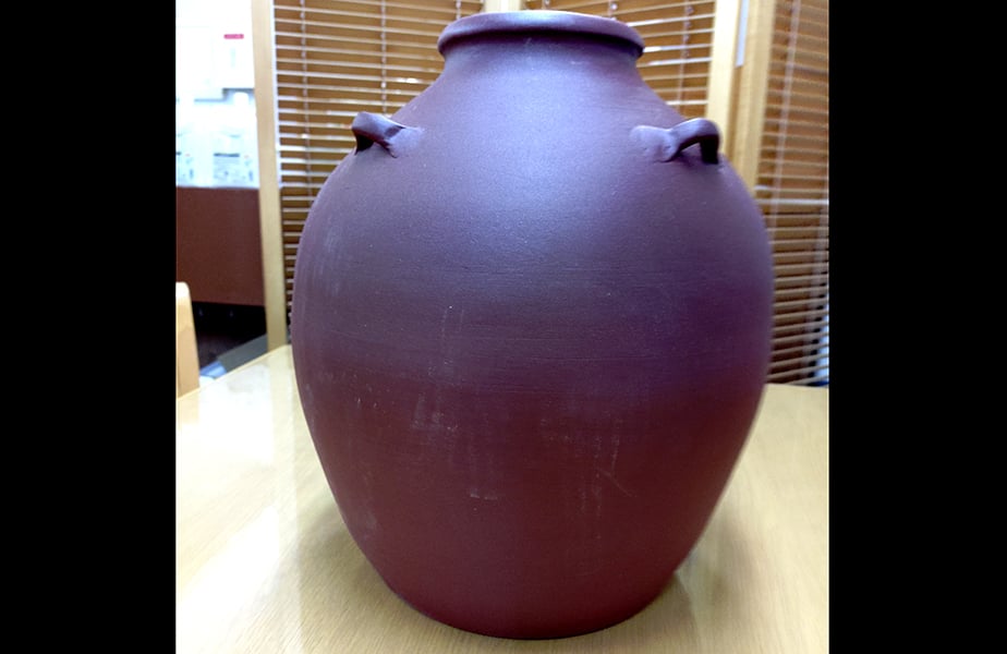 B級品（漏れ）縄なし5升甕壺／オブジェ用、展示用、傘立て ＜超セール