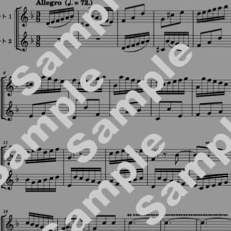 フルート２重奏　J.S.バッハ　インヴェンションNo.4 BWV775