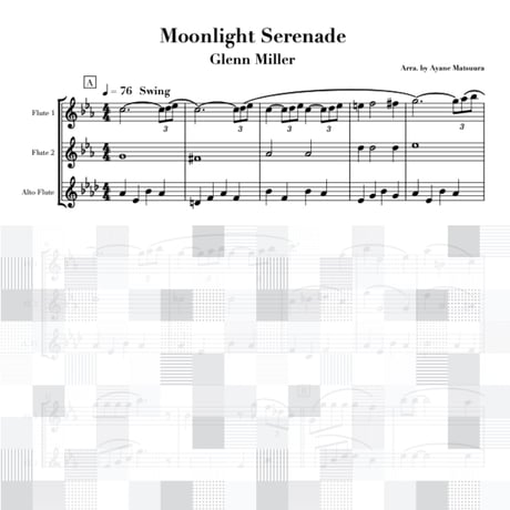 ムーンライト・セレナーデ　フルート３重奏(アルト含む)　Moonlight Serenade 3Flutes