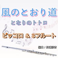 風のとおり道 (となりのトトロ)フルート４重奏 (Picc&3Flutes)○The Path of Wind (My Neighbor Totoro)