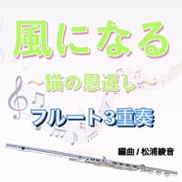 風になる（猫の恩返し）フルート３重奏●Become the Wind(The Cat Returns)