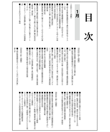 日本歯科新聞　縮刷版 （令和6年分）　―附録・厚労省発表各種統計資料