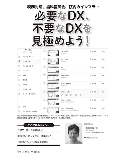 月刊アポロニア21【2024年5月号】歯科DXの実力─AIによるカルテ作成から受付省力化まで