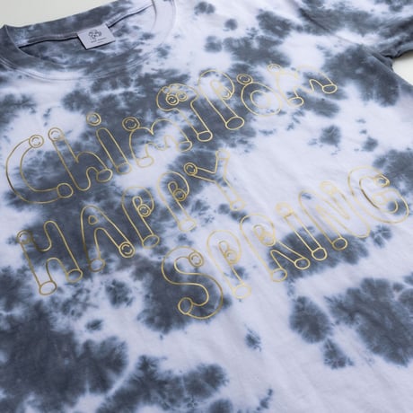Tie-dye T-SHIRT  HAPPY SPRING  BLACK